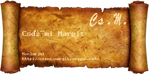 Csémi Margit névjegykártya